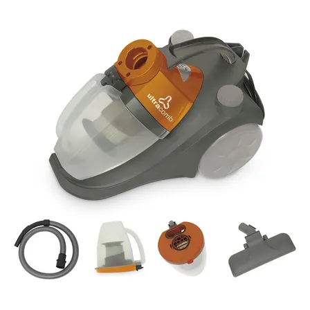 Aspiradora Trineo Ultracomb As-4220 Sin Bolsa 1600w Filtro Hepa Color Gris/Naranja