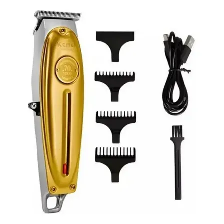 Cortapelos Eléctrico Profesional Negro Para Hombre Km1949 Dorado