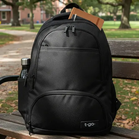 Mochila T-go Notebook Ejecutiva Universitaria Hombre Mujer Color Negro Diseño de la tela Liso