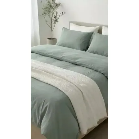 Kit Cubre Edredón Dubai Queen 2 Plazas 260x240 + 2 Fundas de Almohadas Verde Seco | Ganga Home
