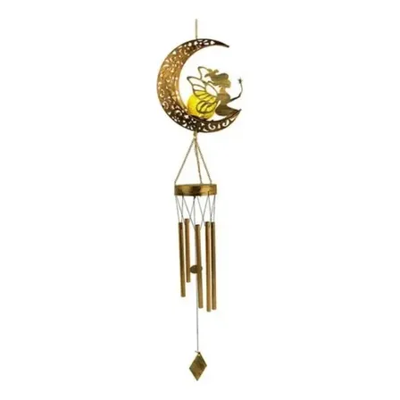 Campanillas De Viento Colgante C/luz Solar Decorativo Jardin Hada Varita Magica