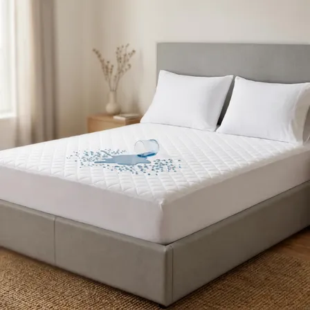 Protector Cubre Colchon Matelaseado Impermeable Aquasoft Blanco Liso Súper King