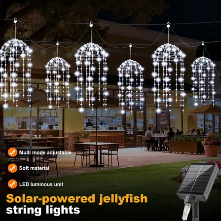 Guirnalda Luces Solares Medusa 6 Piezas Jardín Blanco