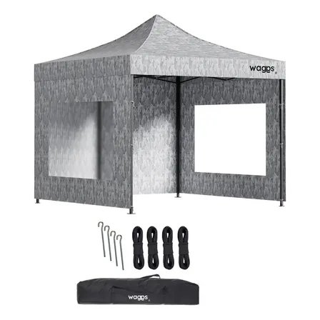 Gazebo Plegable 3x3mts Autoarmable Impermeable Estampa Waggs Color Gris