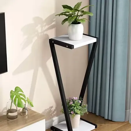 Porta Macetas Plantas Macetero Moderno Hierro Jardin 65cm Blanco
