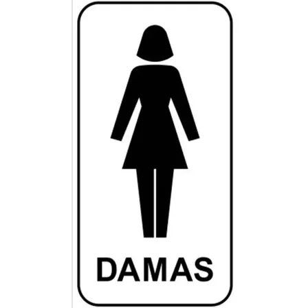 Cartel Damas 10x18 Cm Señalización Baños Vestuarios