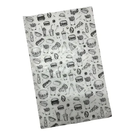 Papel Parafinado Impreso Seda Negro Dibujos 480 Hojas Gastro Negro