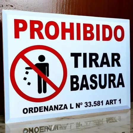 Prohibido Tirar Basura Vinilo Adhesivo Premium Apto Exterior