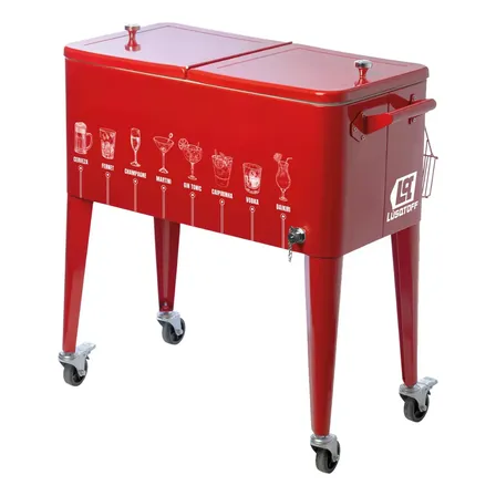 Conservadora 80L Lusqtoff LQH120201R Retro Metálica Con Ruedas