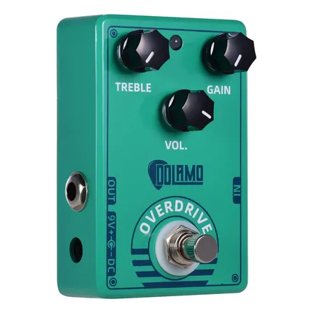 Pedal D-12 Overdrive Treble Gain Volume Compact Para Guitarra Verde Claro