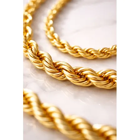Cadena Tourbillon Rop Soga Bañado En Oro 18kt Collar