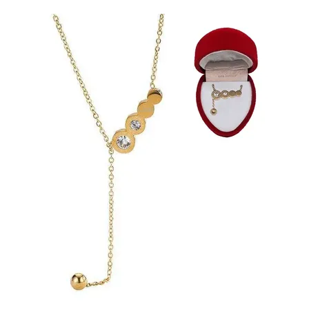 Collar Cuatro Puntos Baño Oro 18k Con Estuche Regalo Pana