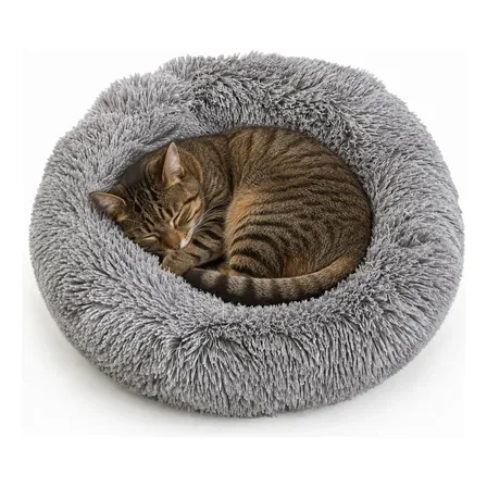 Cama Nido Nórdico Antiestrés Para Gatos Y Perros 60 Cm Gris