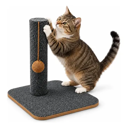 Rascador Para Gatos Torre 33cm Alfombrado Con Pelota
