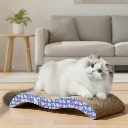 Rascador Gato Carton Corrugado Duradero Ecologico Practico Protege Muebles Mientras Mascota Se Divierte Cuida Sus Garras Facil Usar Guardar