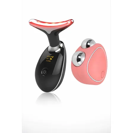 Masajeador Facial Antiarruga + Microcorriente Papada Negro - Reductor Papada Antiarrugas Rostro Mejilla Cuello Ems Fotón Vibración Ion 32000rpm Batería