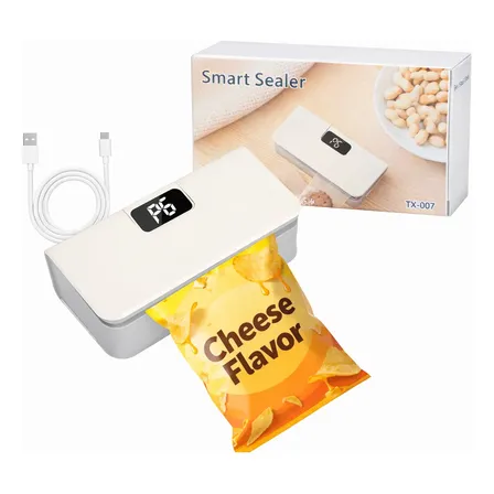Mini Selladora, Portatil Recargable Para Hogar Cocina Bolsas Blanco