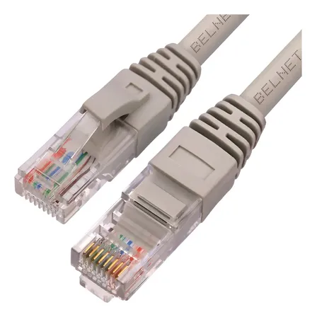 Cable Red Ethernet UTP 2m Cat5e RJ45 Gris VT-Cable Interior