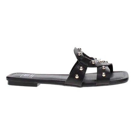 Sandalia Baja Tachas Mujer 5462-145-9569 Moleca Negro Liso 38 Ar