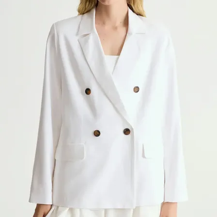 Blazer Desiderata Mujer Zp361515 Blanco 01 Liso