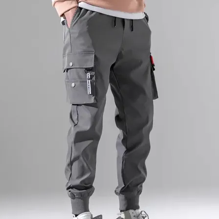 Pantalón Cargo Jogger Hombre Poliéster Gris Plain M