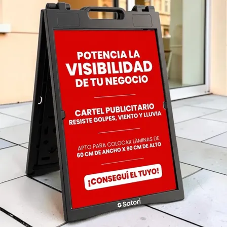 Cartel Publicitario Caballete Pizarrón Resiste Viento Y Agua Negro