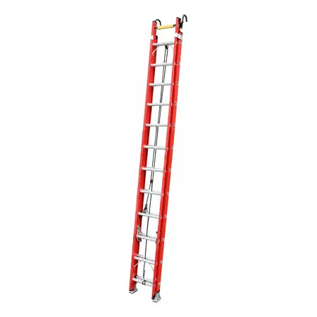 Escalera Dielectrica Fibra Extensible 24 Escalones 150 Kg Rojo