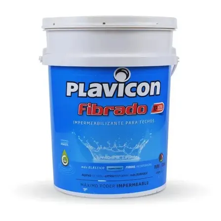 Plavicon Fibrado Impermeabilizante Para Techos 20kg Color Blanco
