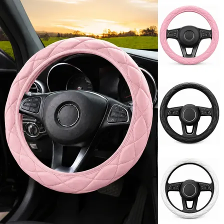 Cubrevolante Universal De Microfibra Suave Para Auto Camioneta Camión Pink