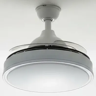 Ventilador De Techo Retractil Con Luz Led Control Precio! 46 Cm 50 Blanco Transparentes Plástico 4