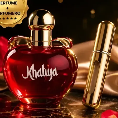 Perfume Mujer Arabe Feromonas P Noche Dia Katiya + Perfumero Katiya + Perfumero