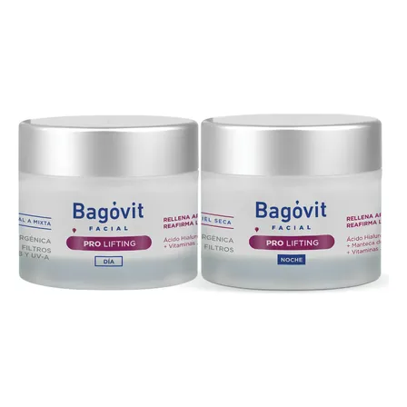 Bagovit Facial Pro Lifting Crema Noche 55g + Crema Día 55g Seca