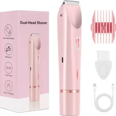 Depiladora Eléctrica Recargable 2 En 1 Para Mujer Rosa