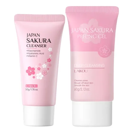 Set De Cuidado Facial Limpiador Laikou Sakura, 2 Unidades, C Normal Día/noche