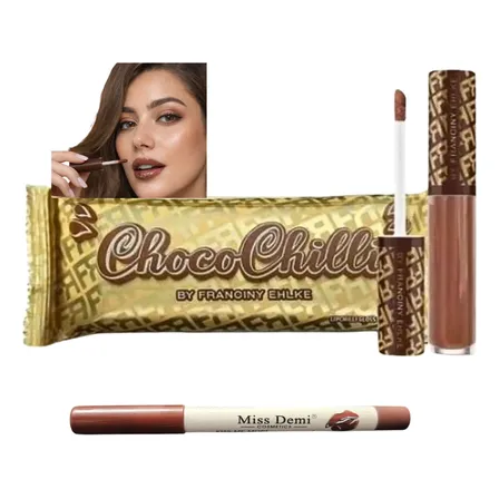 Kit Gloss Chocolate Voluminizador + Delineador Labios Chocolate
