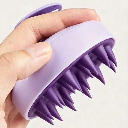 Masajeador Cuero Cabelludo Silicona Húmedo Seco Purple