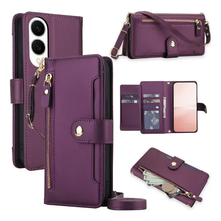 Suitable For Galaxy S25 Edge Crossbody Zipper Wallet Case