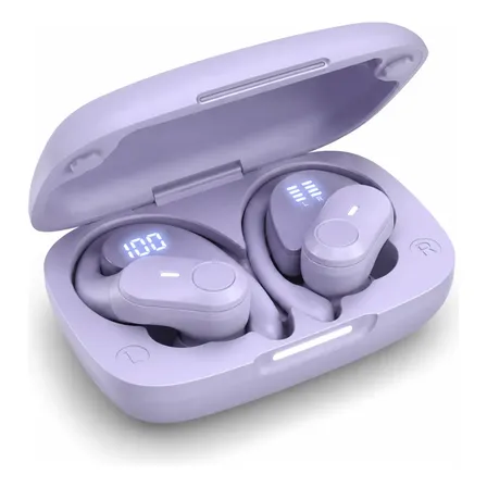 Auriculares Inalambricos Bluetooth Lila Display Led Hifi Lila