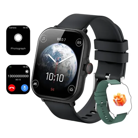 Reloj Smartwatch Llamadas Bluetooth 2 Mallas Negro Verde