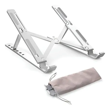 Soporte Notebook Aluminio Computadora Notebook Tablet iPad Plateado
