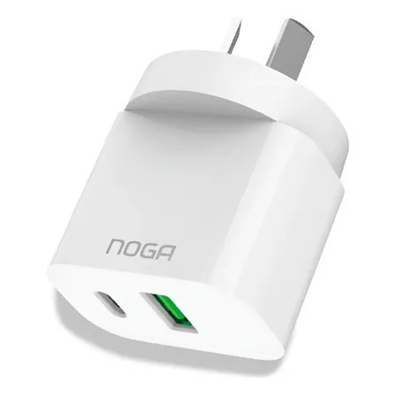 Cargador 220v A Usb Carga Rapida + Pd 20w Blanco Nga-123 Blanco
