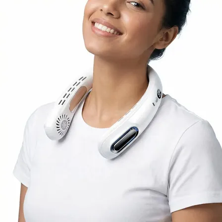 Ventilador de Cuello Inalámbrico con 5 Velocidades para Viajes, Trabajo y Deportes – Autonomía de 10 Horas
