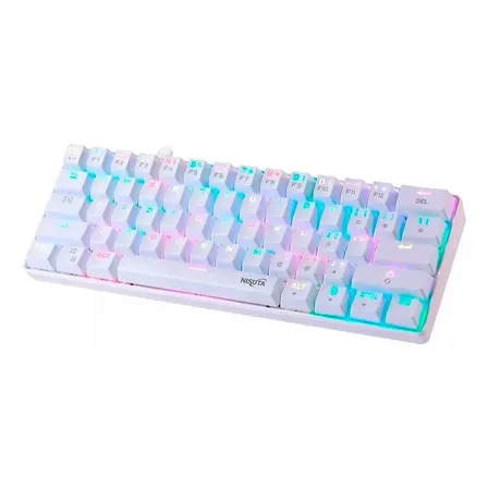 Teclado Mecanico Real Gamer Rgb 61 Teclas Software Nskbgz61w Teclado Blanco C/switch Violeta Idioma Español España