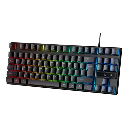 Teclado Gamer K87 Pro Con Cable Retroiluminado Negro Inglés Us