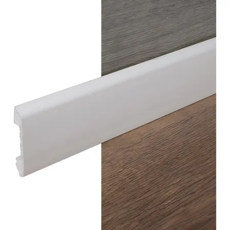 Zocalo Pvc Eps Anti Humedad Piso Vinilico Blanco 8cm