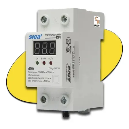 Protector Tensión 40a Monofasico Baja Alta Digital Din Sica