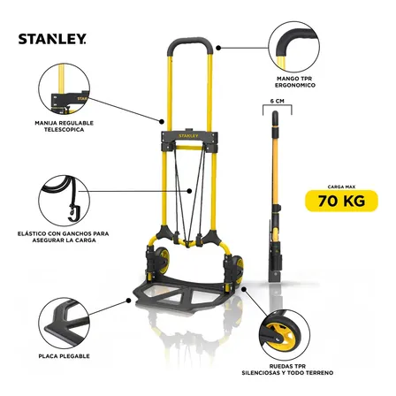 Carro Zorra Plegable 70kg Stanley Sxwtd-ft580