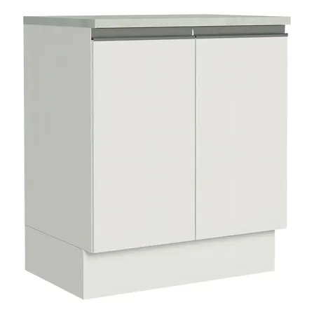 Encimera de cocina Madesa Glamy con 2 puertas, 70 cm, color blanco