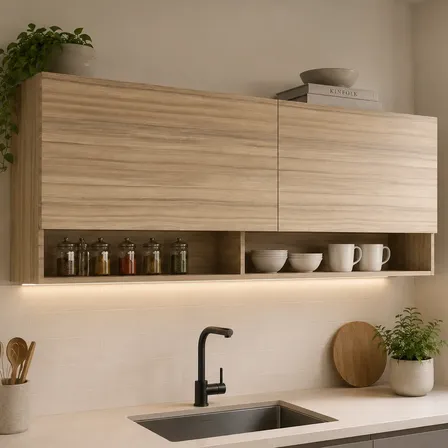 Alacena Aérea Colgante 2 Puertas Rebatibles Melamina 140cm Coco Bolo