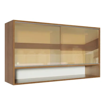 Alacena Madesa Glamy 2 Puertas Corredizas Blanco Color Marrón